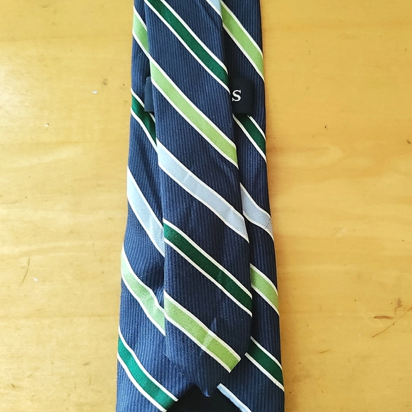 Chaps Blue and Green Striped Tie - Picture 3 of 8